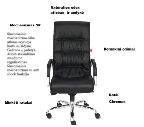 Natūralios odos vadovo biuro kėdė NEXUS