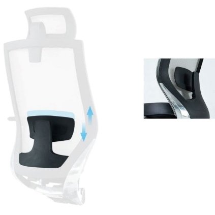 Ergonominė biuro kėdė ALUMASTER HD juosmens atrama