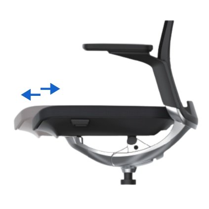 Ergonominė biuro kėdė SILVER sėdynės gylio reguliavimas